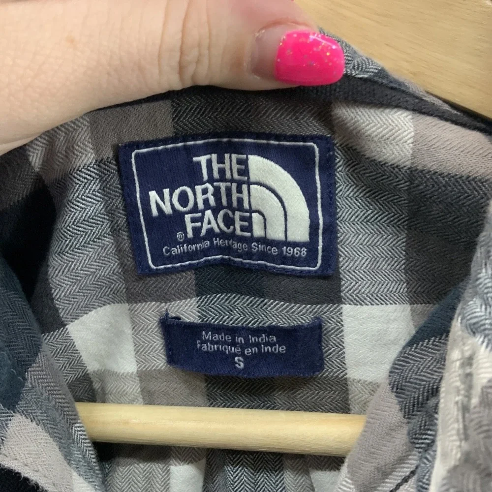 The North Face Button Down Shirt Mens Sz S Black‎ White Plaid